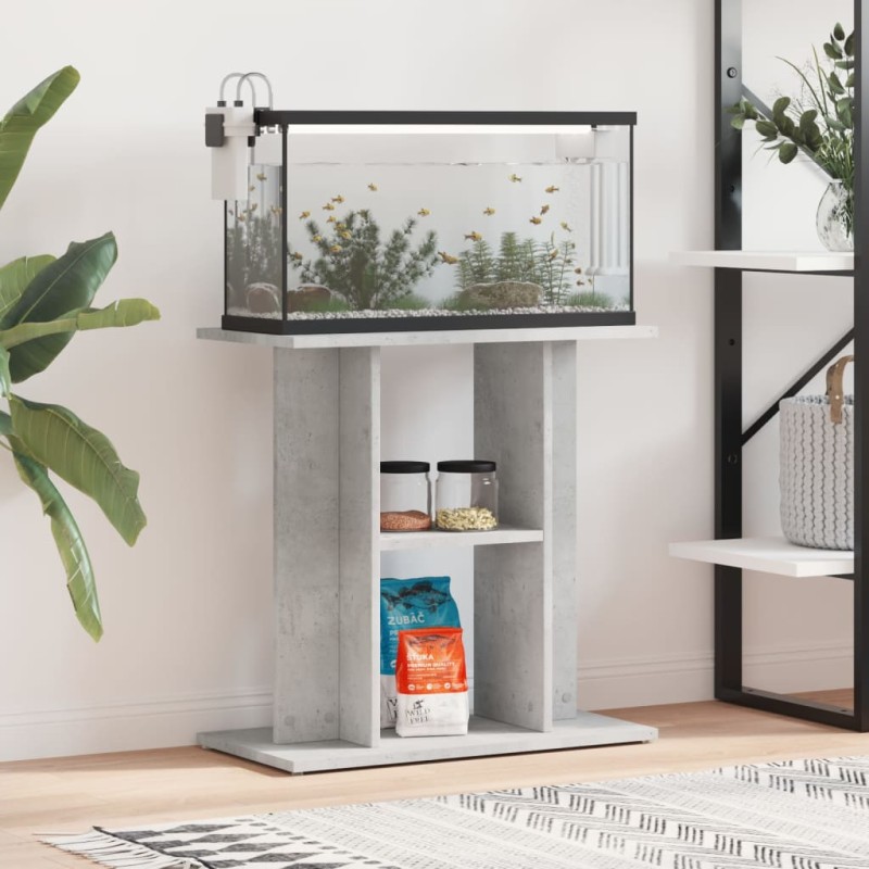 vidaXL Soporte para acuario madera ingeniería gris hormigón 60x30x60cm