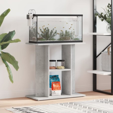 vidaXL Soporte para acuario madera ingeniería gris hormigón 60x30x60cm