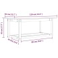 vidaXL Mesa de centro de madera maciza de pino gris 110x55x45 cm