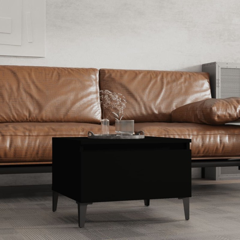 vidaXL Mesa auxiliar de madera contrachapada negro 50x46x35 cm vidaXL Mesa auxiliar de madera contrachapada negro 50x46x35 cm