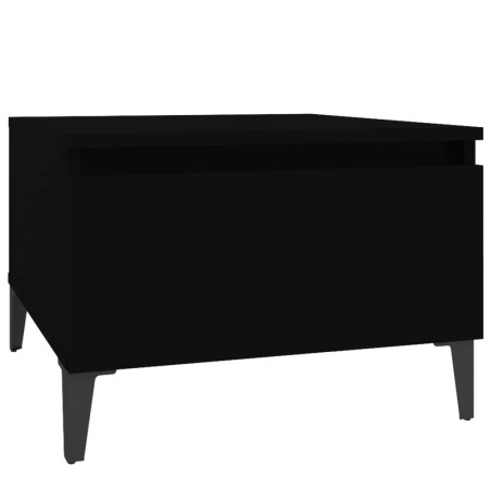 vidaXL Mesa auxiliar de madera contrachapada negro 50x46x35 cm