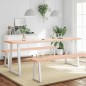 vidaXL Tablero de mesa madera maciza borde natural 220x50x(2-4) cm vidaXL Tablero de mesa madera maciza borde natural 220x50x(2-4) cm