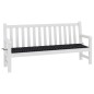 vidaXL Cojín para banco de jardín tela a cuadros negro 200x50x3 cm vidaXL Cojín para banco de jardín tela a cuadros negro 200x50x3 cm