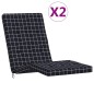 vidaXL Cojines para tumbona 2 uds tela Oxford a cuadros negro vidaXL Cojines para tumbona 2 uds tela Oxford a cuadros negro