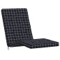 vidaXL Cojines para tumbona 2 uds tela Oxford a cuadros negro vidaXL Cojines para tumbona 2 uds tela Oxford a cuadros negro