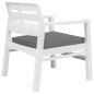 vidaXL Juego de muebles de jardín 3 piezas plástico blanco