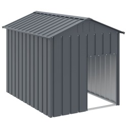 vidaXL Caseta perros con tejado acero galvanizado gris 117x153x123 cm