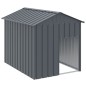 vidaXL Caseta perros con tejado acero galvanizado gris 117x153x123 cm