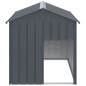 vidaXL Caseta perros con tejado acero galvanizado gris 117x153x123 cm