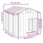 vidaXL Caseta perros con tejado acero galvanizado gris 117x153x123 cm