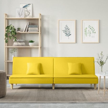 vidaXL Sofá cama de tela amarillo claro