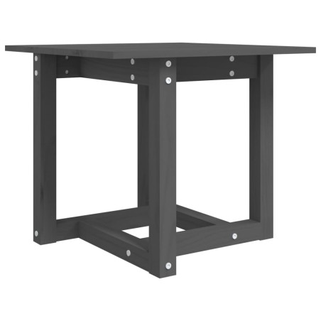 vidaXL Mesa de centro de madera maciza de pino gris 50x50x45 cm