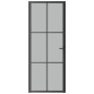 vidaXL Puerta interior de vidrio y aluminio negro mate 83x201,5 cm vidaXL Puerta interior de vidrio y aluminio negro mate 83x201,5 cm