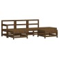 vidaXL Juego muebles de jardín 6 piezas madera maciza pino marrón miel vidaXL Juego muebles de jardín 6 piezas madera maciza pino marrón miel