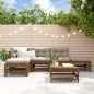 vidaXL Juego muebles de jardín 6 piezas madera maciza pino marrón miel vidaXL Juego muebles de jardín 6 piezas madera maciza pino marrón miel