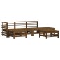 vidaXL Juego muebles de jardín 6 piezas madera maciza pino marrón miel vidaXL Juego muebles de jardín 6 piezas madera maciza pino marrón miel
