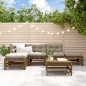 vidaXL Juego muebles de jardín 6 piezas madera maciza pino marrón miel vidaXL Juego muebles de jardín 6 piezas madera maciza pino marrón miel