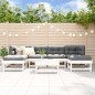 vidaXL Juego de muebles de jardín 7 pzas madera maciza de pino blanco