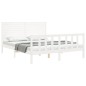 vidaXL Estructura de cama matrimonio con cabecero madera maciza blanco vidaXL Estructura de cama matrimonio con cabecero madera maciza blanco
