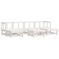 vidaXL Juego de muebles de jardín 7 pzas madera maciza de pino blanco