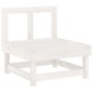 vidaXL Juego de muebles de jardín 7 pzas madera maciza de pino blanco