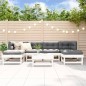 vidaXL Juego de muebles de jardín 7 pzas madera maciza de pino blanco