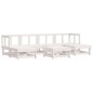 vidaXL Juego de muebles de jardín 7 pzas madera maciza de pino blanco