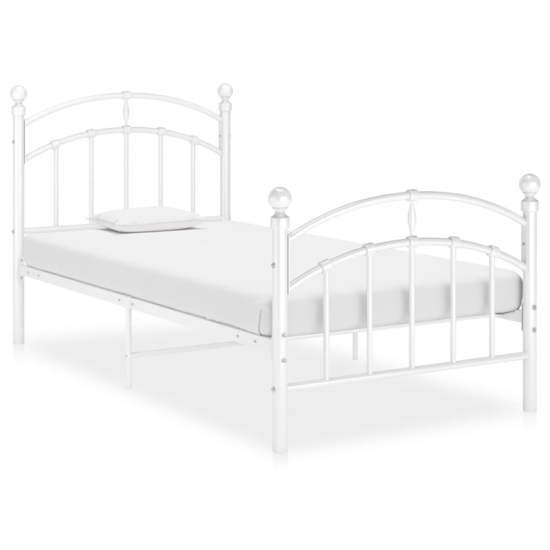 vidaXL Estructura de cama de metal blanco 100x200 cm vidaXL Estructura de cama de metal blanco 100x200 cm