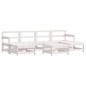 vidaXL Juego de muebles de jardín 7 pzas madera maciza de pino blanco vidaXL Juego de muebles de jardín 7 pzas madera maciza de pino blanco
