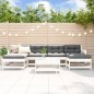 vidaXL Juego de muebles de jardín 7 pzas madera maciza de pino blanco vidaXL Juego de muebles de jardín 7 pzas madera maciza de pino blanco