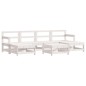 vidaXL Juego de muebles de jardín 7 pzas madera maciza de pino blanco vidaXL Juego de muebles de jardín 7 pzas madera maciza de pino blanco