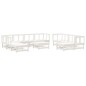 vidaXL Juego de muebles de jardín 11 piezas madera maciza pino blanco