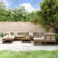 vidaXL Juego muebles de jardín 11 pzas madera maciza pino marrón miel
