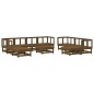 vidaXL Juego muebles de jardín 11 pzas madera maciza pino marrón miel