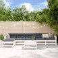 vidaXL Juego de muebles de jardín 7 pzas madera maciza de pino blanco vidaXL Juego de muebles de jardín 7 pzas madera maciza de pino blanco