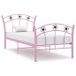 vidaXL Estructura de cama con diseño de fútbol metal rosa 90x200 cm vidaXL Estructura de cama con diseño de fútbol metal rosa 90x200 cm