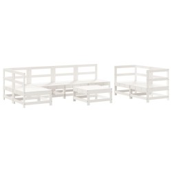 vidaXL Juego de muebles de jardín 8 piezas madera maciza de pino