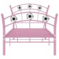 vidaXL Estructura de cama con diseño de fútbol metal rosa 90x200 cm vidaXL Estructura de cama con diseño de fútbol metal rosa 90x200 cm