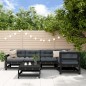 vidaXL Juego muebles de jardín 6 piezas madera maciza pino negro vidaXL Juego muebles de jardín 6 piezas madera maciza pino negro