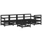 vidaXL Juego muebles de jardín 6 piezas madera maciza pino negro vidaXL Juego muebles de jardín 6 piezas madera maciza pino negro