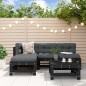 vidaXL Juego de sofás de jardín 5 piezas madera maciza de pino negro vidaXL Juego de sofás de jardín 5 piezas madera maciza de pino negro