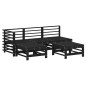 vidaXL Juego de sofás de jardín 5 piezas madera maciza de pino negro vidaXL Juego de sofás de jardín 5 piezas madera maciza de pino negro