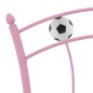 vidaXL Estructura de cama con diseño de fútbol metal rosa 90x200 cm vidaXL Estructura de cama con diseño de fútbol metal rosa 90x200 cm