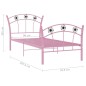 vidaXL Estructura de cama con diseño de fútbol metal rosa 90x200 cm vidaXL Estructura de cama con diseño de fútbol metal rosa 90x200 cm