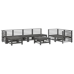 vidaXL Juego de muebles de jardín 8 piezas madera maciza de pino