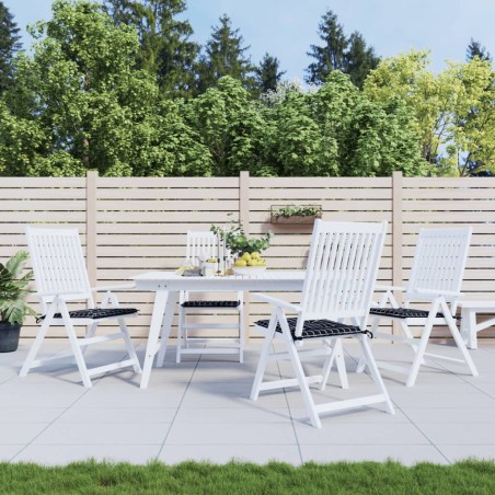 vidaXL Cojines de silla de jardín 4 uds tela a cuadros negro 50x50x3cm