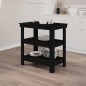 vidaXL Banco de trabajo de madera maciza de pino negro 78,5x50x80 cm vidaXL Banco de trabajo de madera maciza de pino negro 78,5x50x80 cm