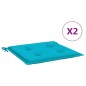 vidaXL Cojines para silla de jardín 2 uds tela turquesa 50x50x3 cm vidaXL Cojines para silla de jardín 2 uds tela turquesa 50x50x3 cm