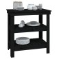 vidaXL Banco de trabajo de madera maciza de pino negro 78,5x50x80 cm vidaXL Banco de trabajo de madera maciza de pino negro 78,5x50x80 cm