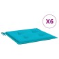 vidaXL Cojines para silla de jardín 6 uds tela turquesa 50x50x3 cm vidaXL Cojines para silla de jardín 6 uds tela turquesa 50x50x3 cm